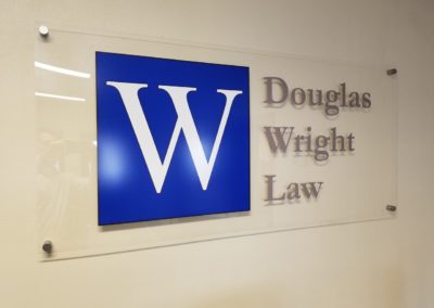 Douglas Wright Law Reception Wall Sign